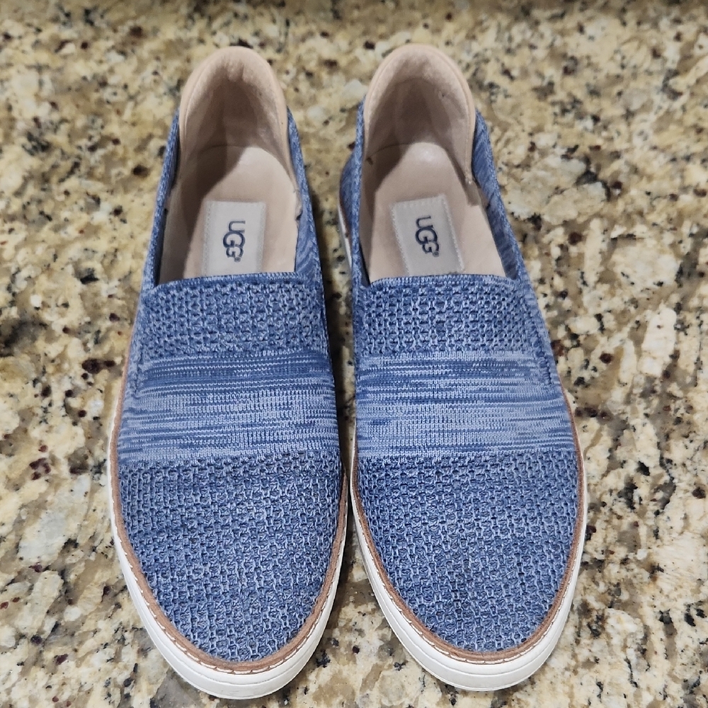 UGG Denim Blue Textured Slip-Ons